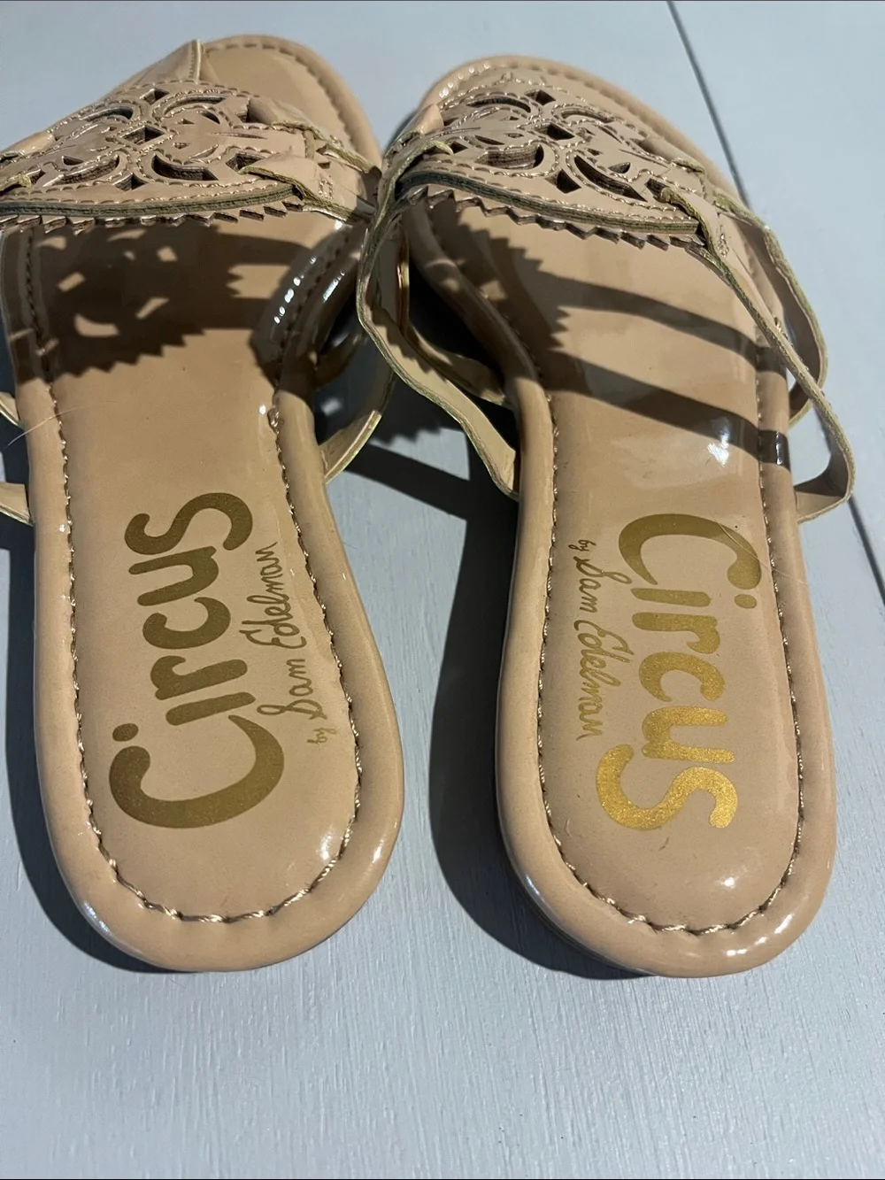 Circus by Sam Edelman Beige Cutout Medallion Thong Sandals - Picture 3 of 14